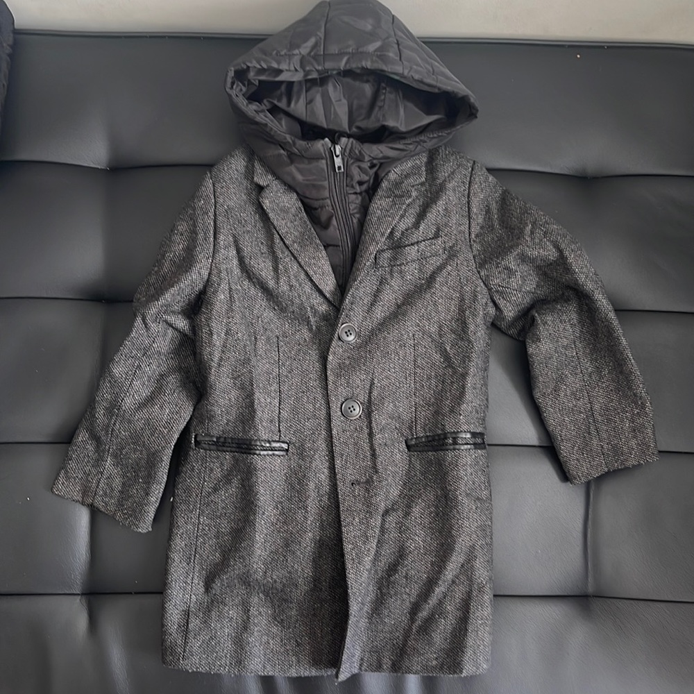 Boys blazer jacket with detachable hood